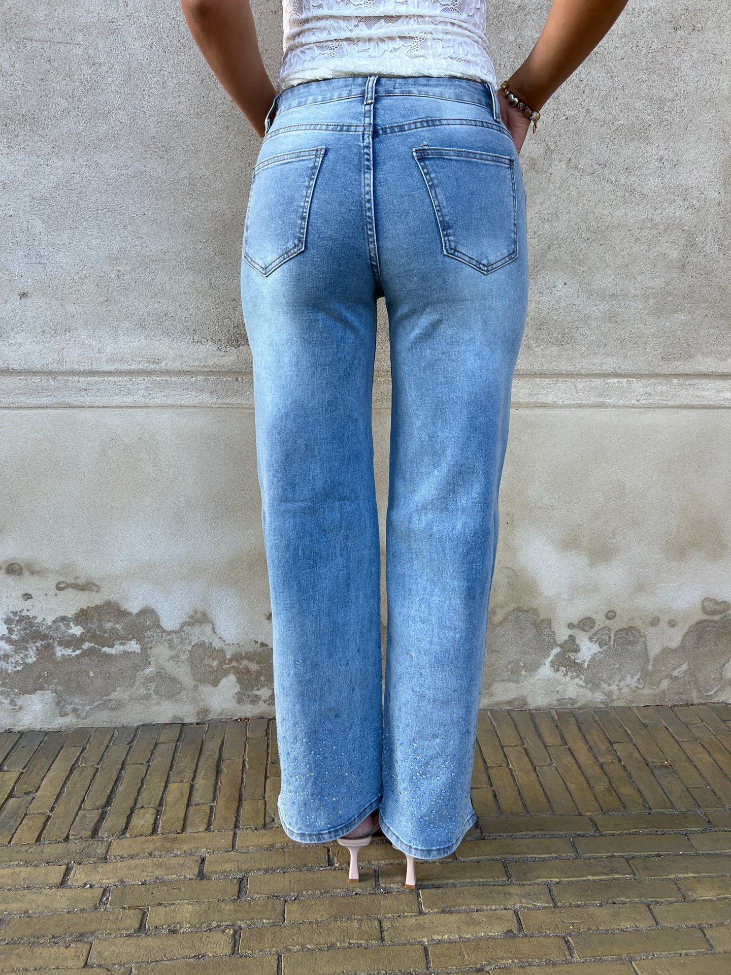 Laulia straight rhinestone jeans