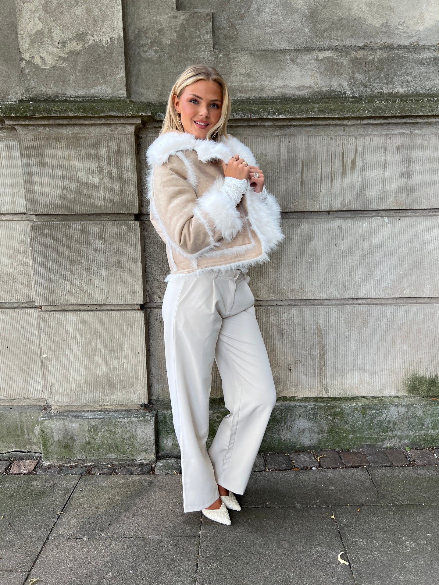 Eight Luxe cream trousers Long