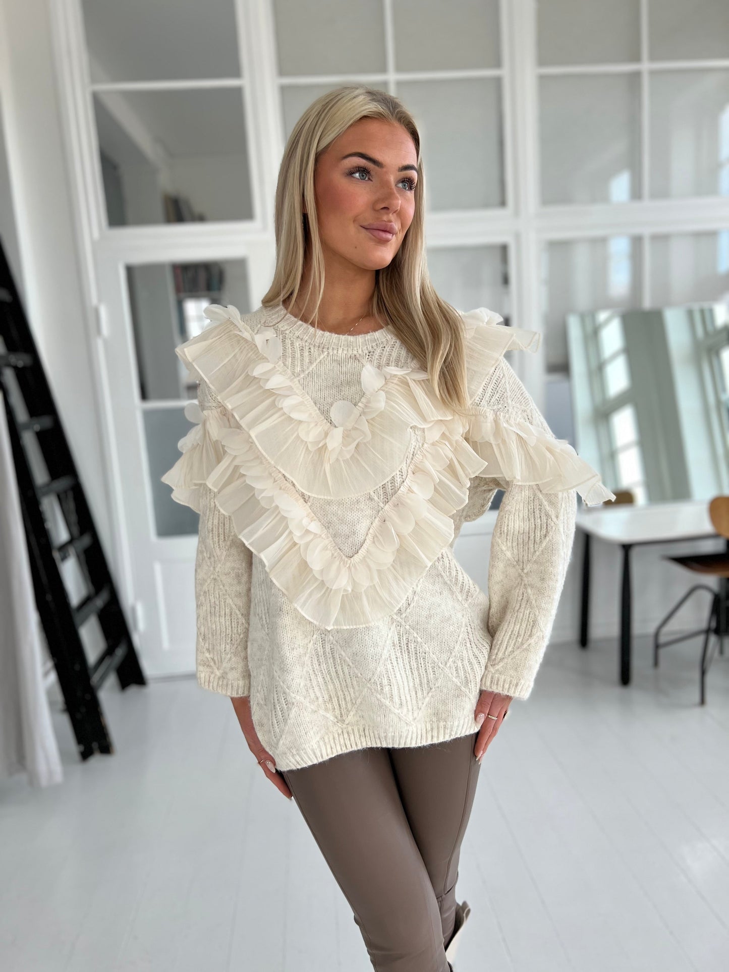 Azaka beige knit dress