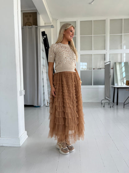 Rosie camel tulle skirt (9002)