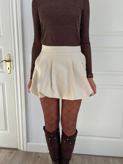 Elli white balloon skirt beige