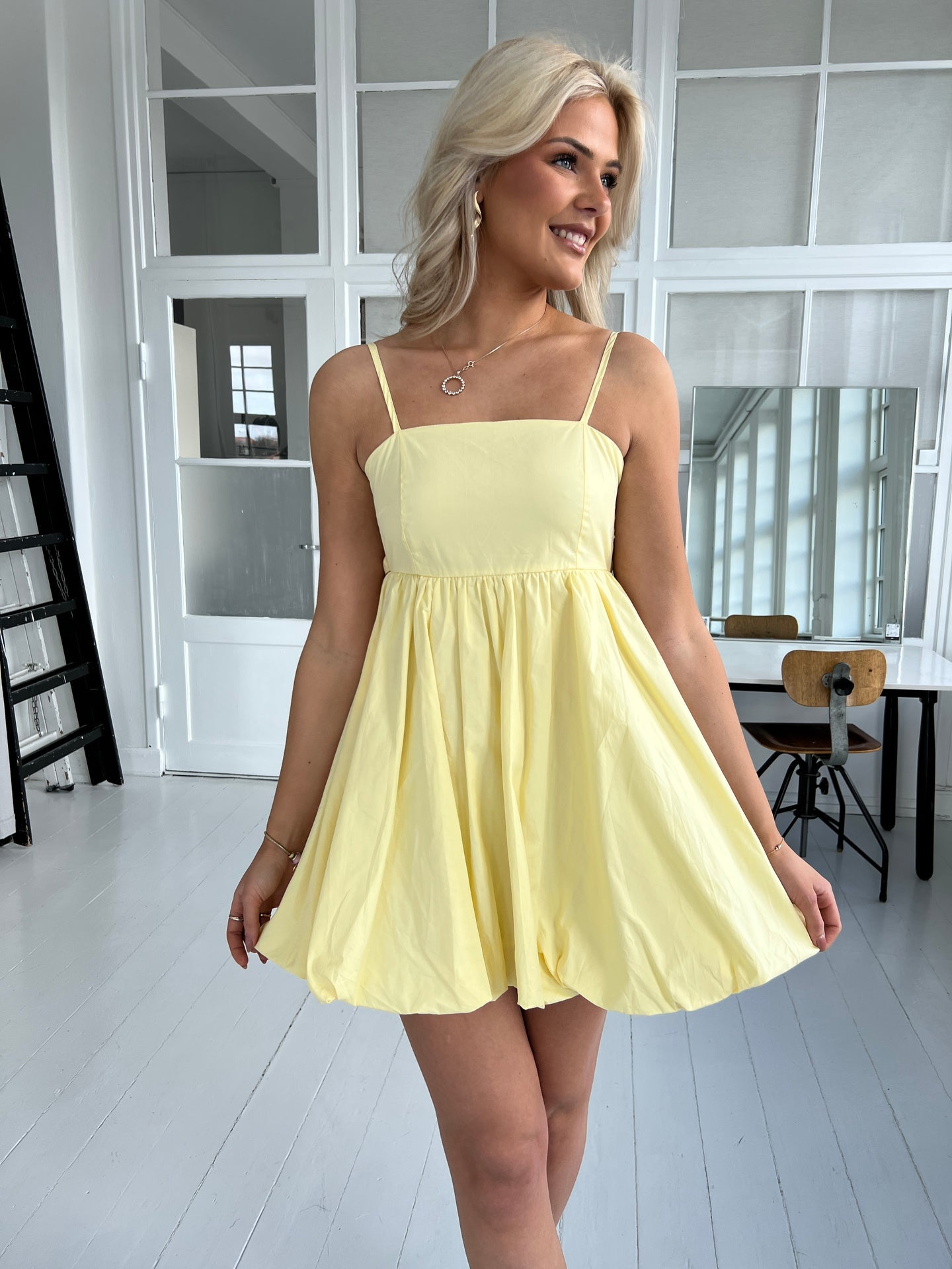 Maya yellow bow dress