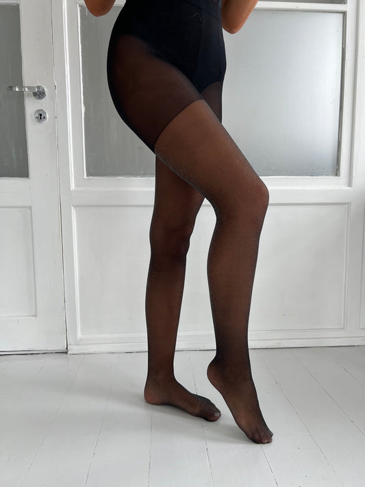 Tights black with silver