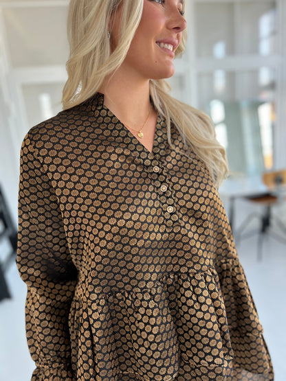 Gaspar Lido brocade blouse (7326) fra webshoppen Aaberg Copenhagen