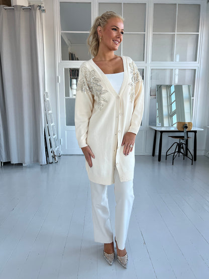 Last Queen beige knit cardigan (0004)-strik-Aaberg Copenhagen