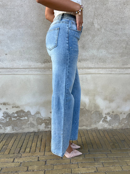 Laulia straight rhinestone jeans
