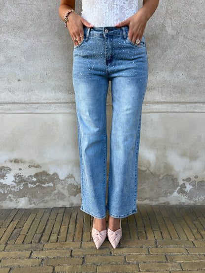 Laulia straight rhinestone jeans