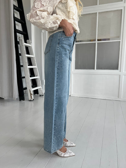 Laulia straight rhinestone jeans