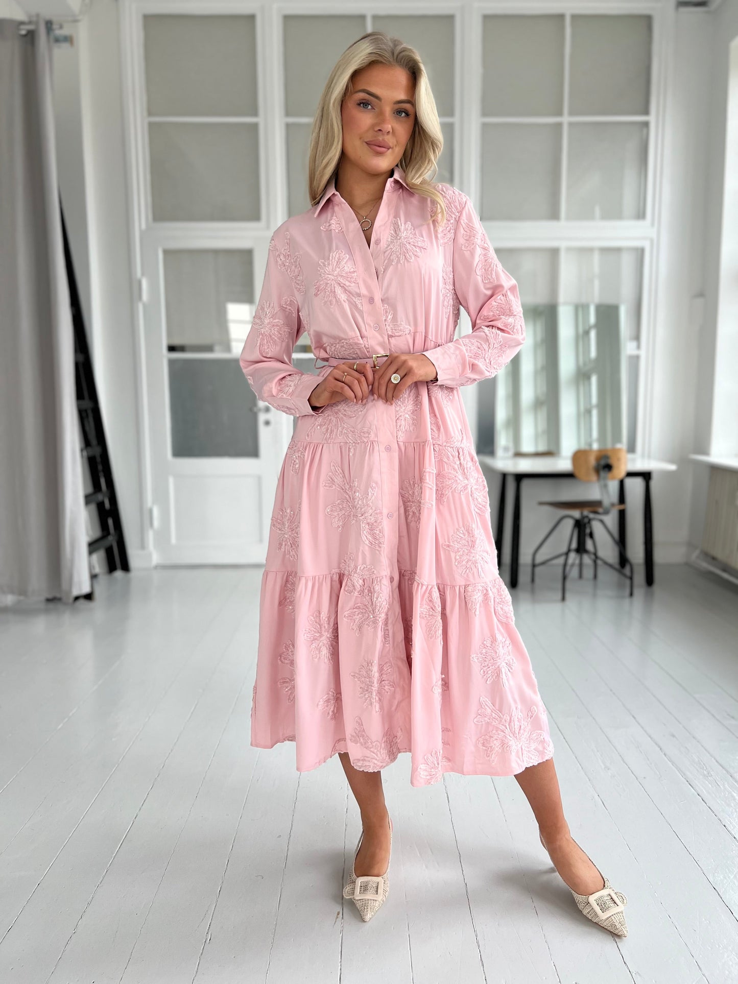 Flam rose shirt dress (0016)