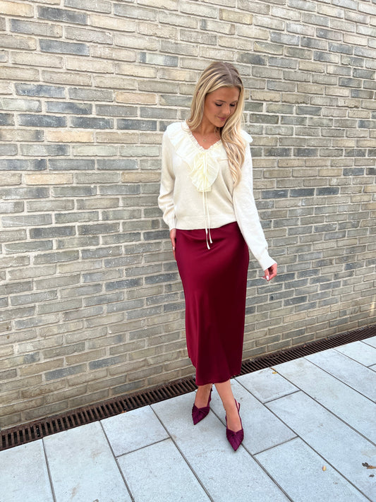 Emma bordeaux skirt