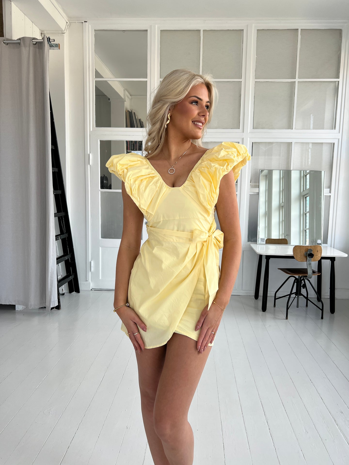 Maya pastel yellow summer dress