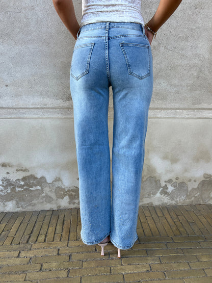 Laulia straight rhinestone jeans