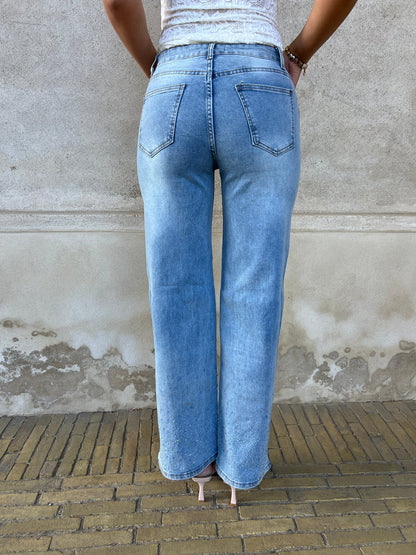 Laulia straight rhinestone jeans