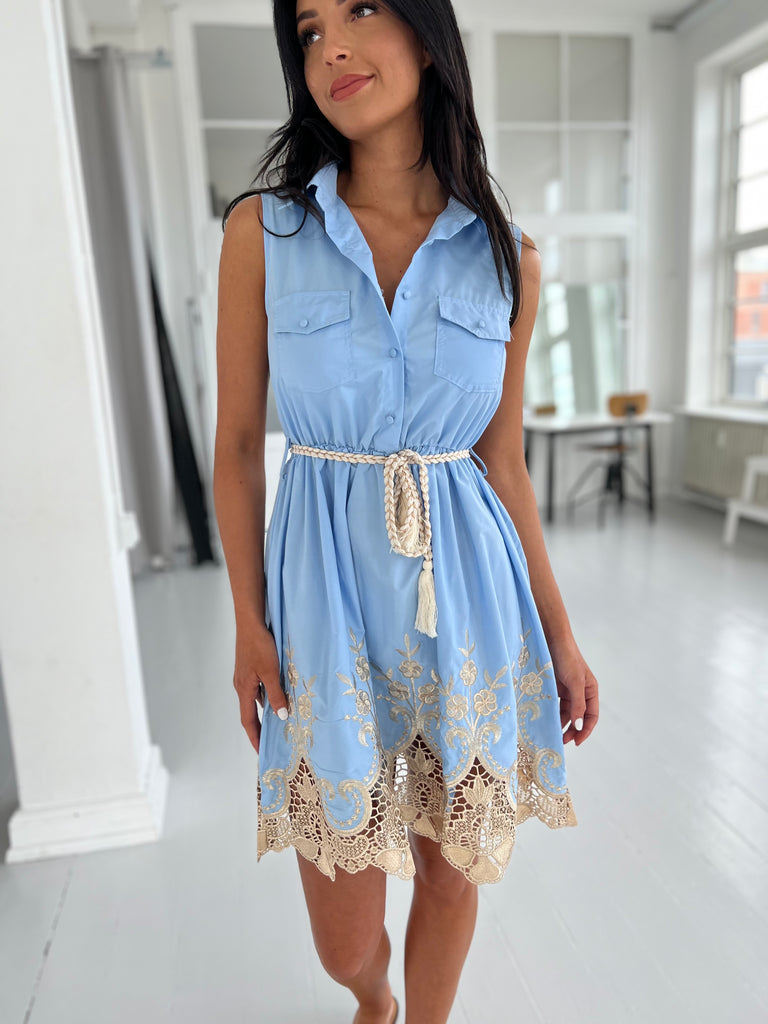 Flam sky blue dress (221)-kjole-Åberg CPH-Åberg Copenhagen DK