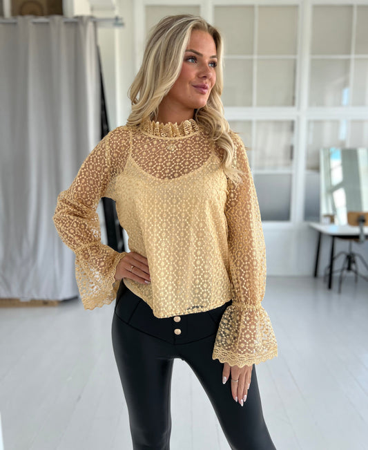 Gaspar GOA gold blouse (7313)-bluse-Aaberg Copenhagen