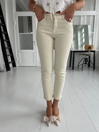 Carla beige rhinestone jeans (3741)