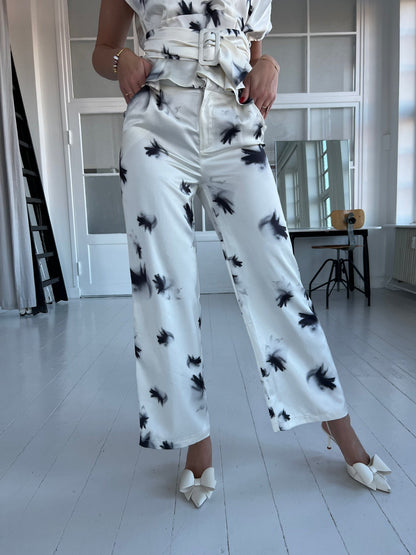Elli white satin pants