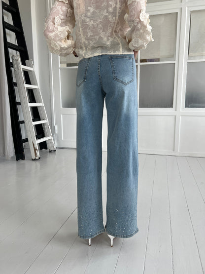 Laulia straight rhinestone jeans