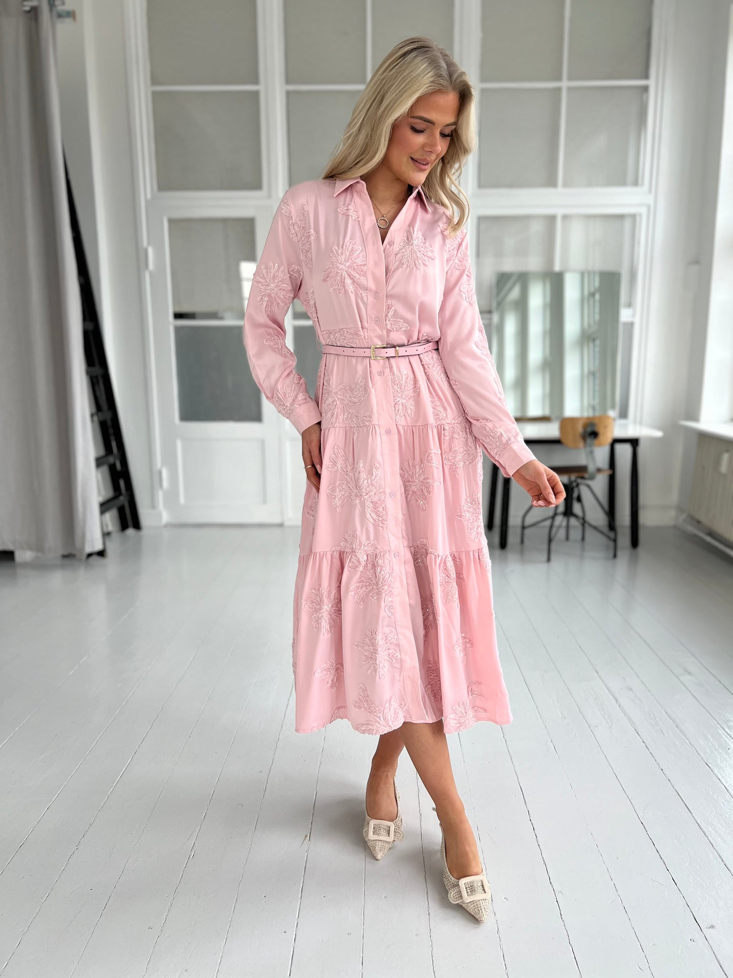 Flam rose shirt dress (0016)