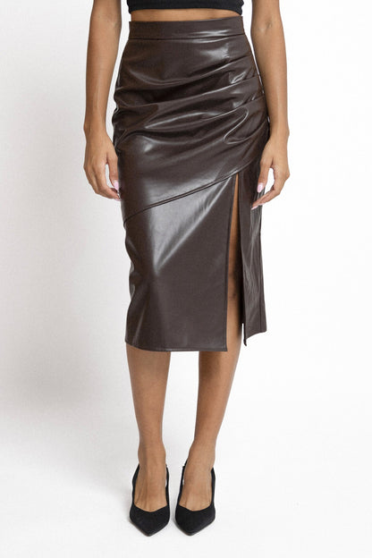 Copperose dark brown skirt (9065) fra webshoppen Aaberg Copenhagen